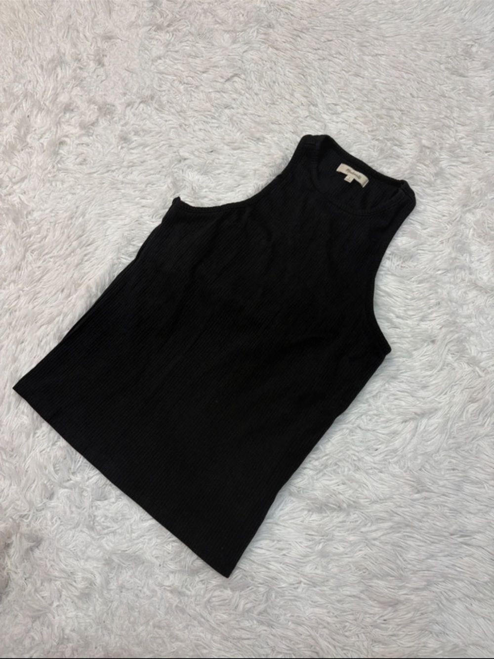 Madewell Women's Black Ribbed Tank Top - Classic Sleek Style